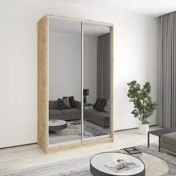 Шкаф-купе двухдверный MebelStar Стандарт AL 2 Зеркала 140x45x240 см Дуб тахо (MBS-3847)