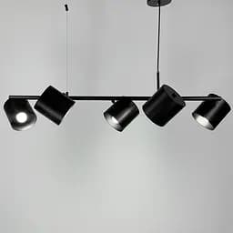 Удлиненная черная люстра-реплика KUP с 5 спотами Line.F MJ 120/5 BK