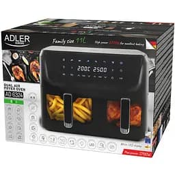 Мультипіч Adler AD 6324 2700Вт/чаша 11л(6.5л+4.5л)/програм:8/сенсорне керування/таймер/чорна - мініатюра 7