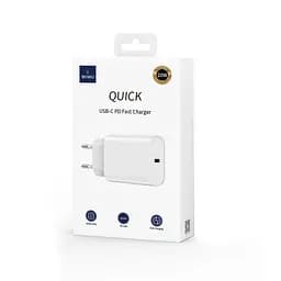 МЗП WIWU Wi-U001 Type C 20W PD fast charger EU Plug White - мініатюра 2