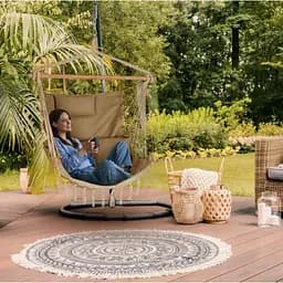 Бразильське крісло - гамак Outtec Boho Sois XXL бежевий - мініатюра 8