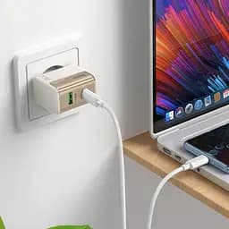 Зарядний пристрій Hoco CS73A USB/ Type-C PD 30W QC білий + кабель Type-C to Type-C - мініатюра 2