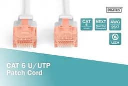 Патч-корд Assmann CAT 6 U-UTP, Cu, LSZH AWG 26/7, довжина 0,50 м, DK-1617-005 Gray - мініатюра 3