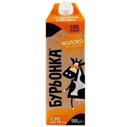Молоко Бурьонка питне ультрапастеризоване 3.2%, 1500 г