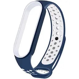 Ремінець Uwatch Replacement Sports Strap for Mi Band 5/6/7 Blue/White