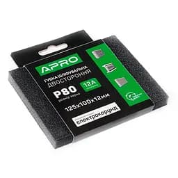 Губка шлифовальная Apro 125 x 100 x 12мм x P80