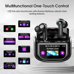  Бездротові навушники Bluetooth 5.4 QXUFV навушники-вкладки із сенсорним екраном Smart Touch, Bluetooth - мініатюра 4