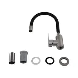 Змішувач для кухні Brinex Pure 015F3 з гнучким виливом Nickel/Black BRIPUR015F3NKB - мініатюра 4