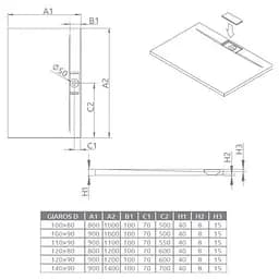 Душовий піддон Radaway Giaros D 100x90 MKGD1090-03 - мініатюра 3