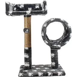 Дряпка Пухнастики з диваном і тунелем сіра з лапками (К-4)