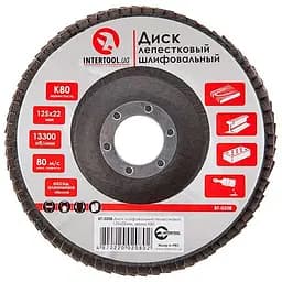 Диск шліфувальний пелюстковий Intertool 125 мм Р80 BT-0208