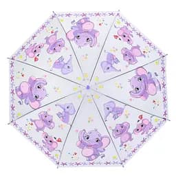 Дитяча парасолька Слоники MK 5793Violet довжина 65,5 см, тростина 60 см, діаметр 84 см