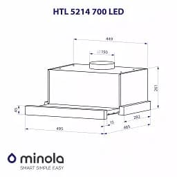 Витяжка телескопічна Minola HTL 5214 BLF 700 LED - мініатюра 10