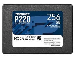 Твердотільний SSD накопичувач 256Gb, Patriot P220, SATA3, 2.5, 3D TLC, 550/490 МБ/с (P220S256G25)