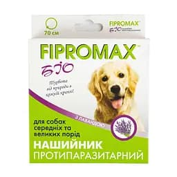Нашийник Fipromax Біо для собак середніх та великих порід проти бліх та кліщів 70 см