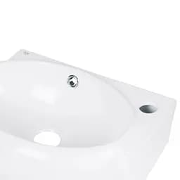 Умивальник Qtap Leo підвісний овальний правий 430x290x140 мм White + донний клапан PU02O, Білий - мініатюра 5