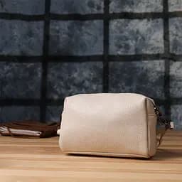 Компактна сумка жіноча з трендовим декором з натуральної шкіри Vintage 22923 біла - мініатюра 10