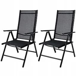 Комплект из двух стульев с регулируемой спинкой Черный