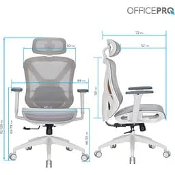 Офісне крісло OfficePro Atlas OC630-W-LG-LG White/Light Gray [148901] - мініатюра 8