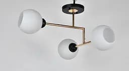 Люстра L0020-3 BK+FGD Чорний + Золото