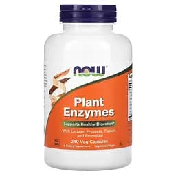 Пробіотики і пребіотики NOW Plant Enzymes, 240 вегакапсул