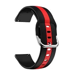 Ремінець для Samsung Galaxy Watch 4 40mm - чорно-червоний ширина кріплення 20мм силікон Watchbands D2 Normal (W37-3WB95110793) - мініатюра 2