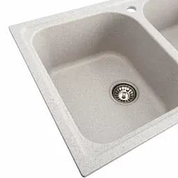 Кухонна мийка Platinum 7950 Equatoria гранітна глянцева з кріпленням 79x50 см топаз (000035798) - мініатюра 3