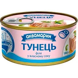 Тунець Аквамарин філе у власному соку 185 г (764112)