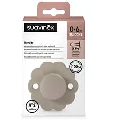 Пустушка Suavinex Wonder фізіологічна силіконова 0-6 місяців світло-коричнева - мініатюра 2