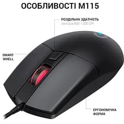 Мишка OfficePro M115 USB Black (M115) - мініатюра 4