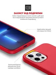 Силиконовый чехол для Apple iPhone 13 Pro, ICON2 Case, красный, противоударный, панель, защита всего корпуса, матовая поверхность Soft Touch, выступает над дисплеем, совместим с защитными стеклами и пленками, с микрофиброй, ArmorStandart (ARM60495) - мініатюра 5