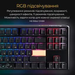 Клавіатура Ducky One 3 TKL Cherry MX Speed Silver RGB Black UA [DKON2187ST-PUAPXCLAWSC1] [126060] - мініатюра 9