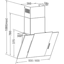 Витяжка похила Pyramida NVX 60 [800] B XBL [142795] - мініатюра 6