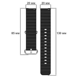 Ремінець силіконовий Primolux Ocean для годинника Xiaomi Amazfit Bip U/Amazfit Bip S Black - мініатюра 4