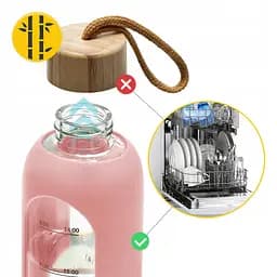 Пляшка для води 4FIZJO спортивна 1000 мл скляна Pink (P-5905973403887) - мініатюра 2