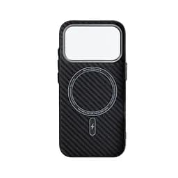 Карбоновый чехол для Apple iPhone 17 Pro, LikeCarbon2 MagCase, черный, тонкий защитный чехол-панель из поликарбоната с магнитами N52, MagSafe, противоударный, совместим с беспроводной зарядкой, приподнятые края для защиты камеры, ArmorStandart (ARM86258) - мініатюра 2
