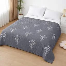 Стеганое покрывало 160x220 см с цветочным принтом, плед, домашний текстиль, на кровать для спальни, современное, серое с белым узором