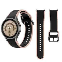 Браслет Double Line для Samsung Galaxy Watch 6 Classic 43mm 6 Classic 47mm - чорно-бежевий ширина кріплення 20мм силікон Watchbands (W11-9WB45194224) - мініатюра 5