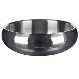 Миска для собак Flamingo Muna Silver з нержавіючої сталі, подвійні стінки, 2.19 л, XL