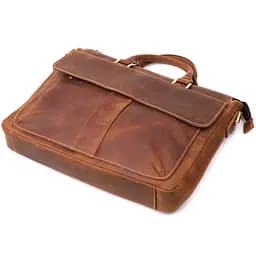 Стильний портфель у вінтажному стилі з натуральної шкіри Vintage 22673 коричневий - мініатюра 3