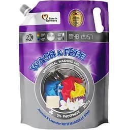 Гель для стирки Universal Wash&Free жасмин и лаванда с марсельским мылом 2000 г