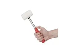 Киянка гумова Intertool 450 г х 65 мм біла ручка метал - мініатюра 5