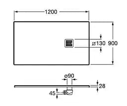 Душовий піддон Roca Terran 120x90 AP014B038401100 - мініатюра 2
