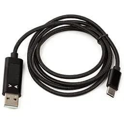 Кабель PowerPlant USB (M) – Type-C (M) с измерителем тока, 1 м