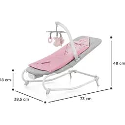 Шезлонг-гойдалка Kinderkraft Felio 2 Peony Rose сірий з рожевим KBFELI20PNK0000 (00-00305172) - мініатюра 5