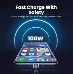 Зарядний кабель Ugreen Type-C 6A 100W Huawei Supercharge 1М Black Nylon, 50567 (US279) - мініатюра 6