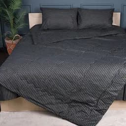 Літній постільний комплект MirSon №2937 Сolor Fun Line Stripe Black Вовна 2х143х210 см чорний (2200010962918)