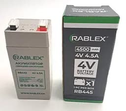 Акумулятор свинцево-кислотний Rablex RB445, акумуляторна батарея AGM 4500 мАh 4V / 4.5A - мініатюра 3