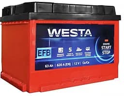 Автомобільний акумулятор WESTA 63 Ah / 620 A EFB Start-Stop R (0) (+/-) (242x175x190) WEFB630