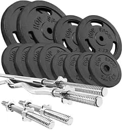 Набір Hop-Sport Strong з прямим, W або Z подібним і гантельними грифами 66 кг